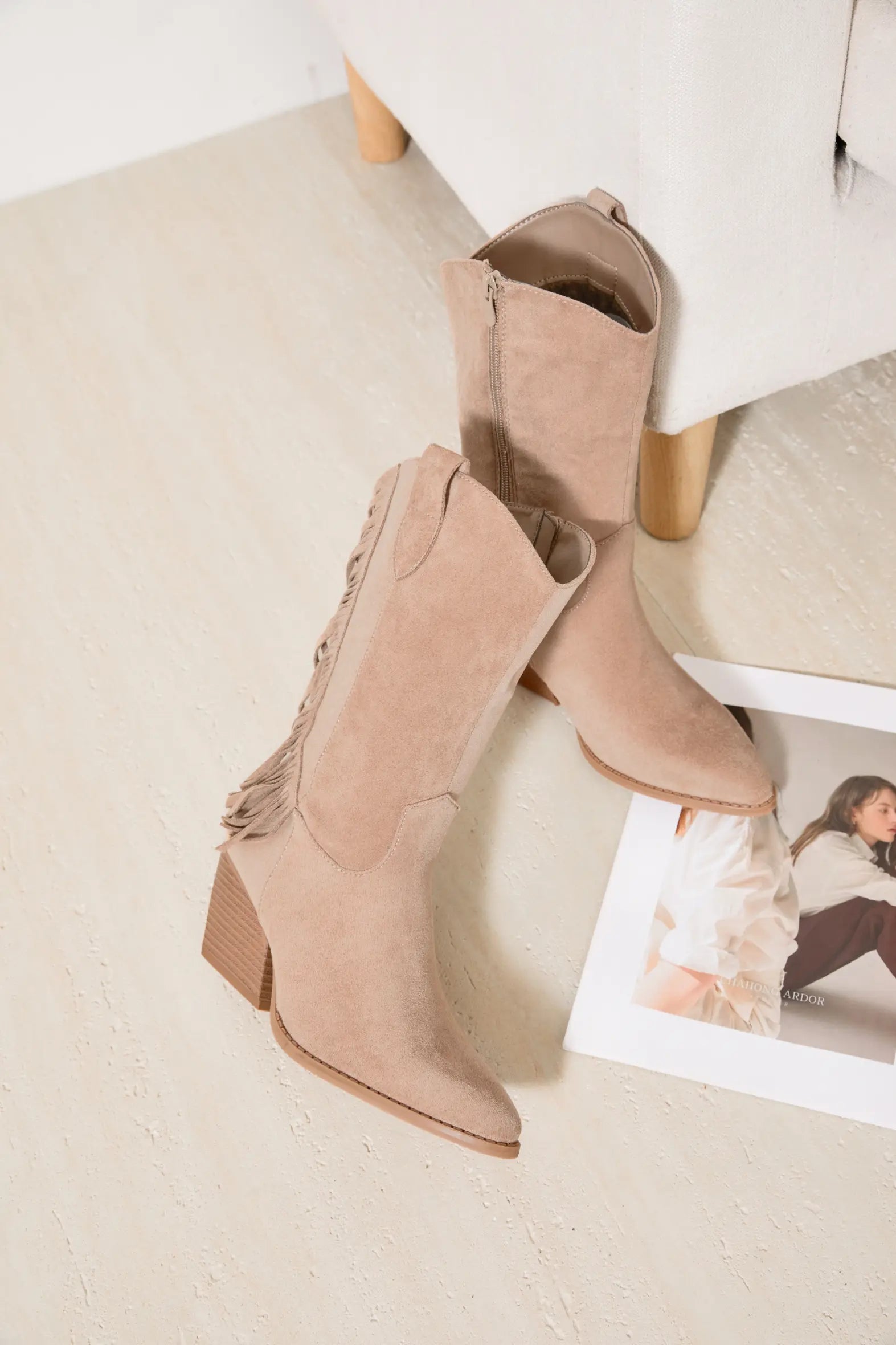 Juana Fringle Taupe Boots