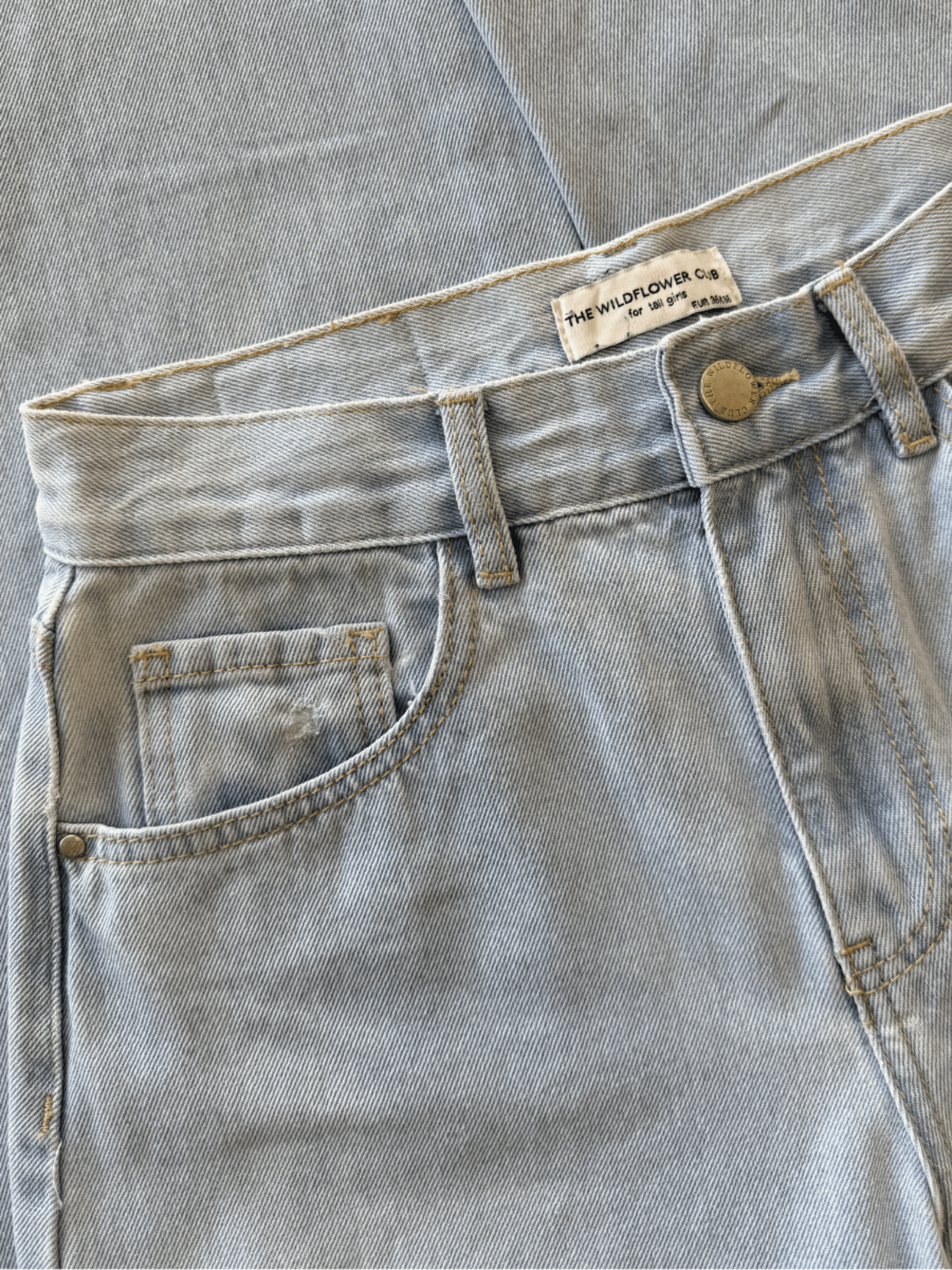 Jade Super Wide Leg Jeans | Mid-waist | Light blue | Tall