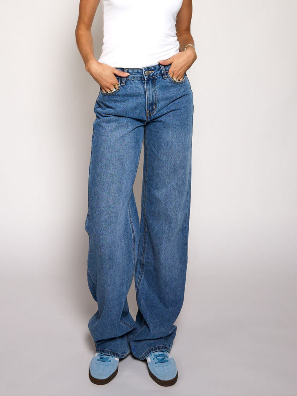 Jade Super Wide Leg Jeans | Mid-waist | Dark blue | Tall