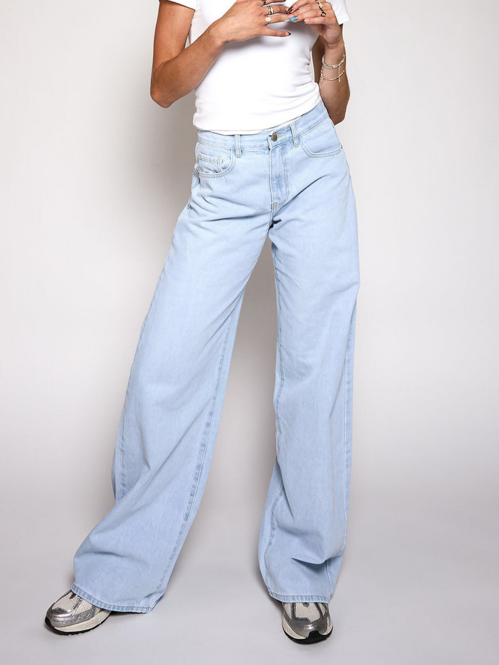 Jade Super Wide Leg Jeans | Mid-waist | Light blue | Tall