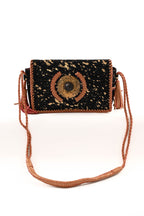 Ibiza stijl tas met vacht zwart