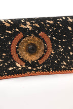 Ibiza stijl tas met vacht zwart