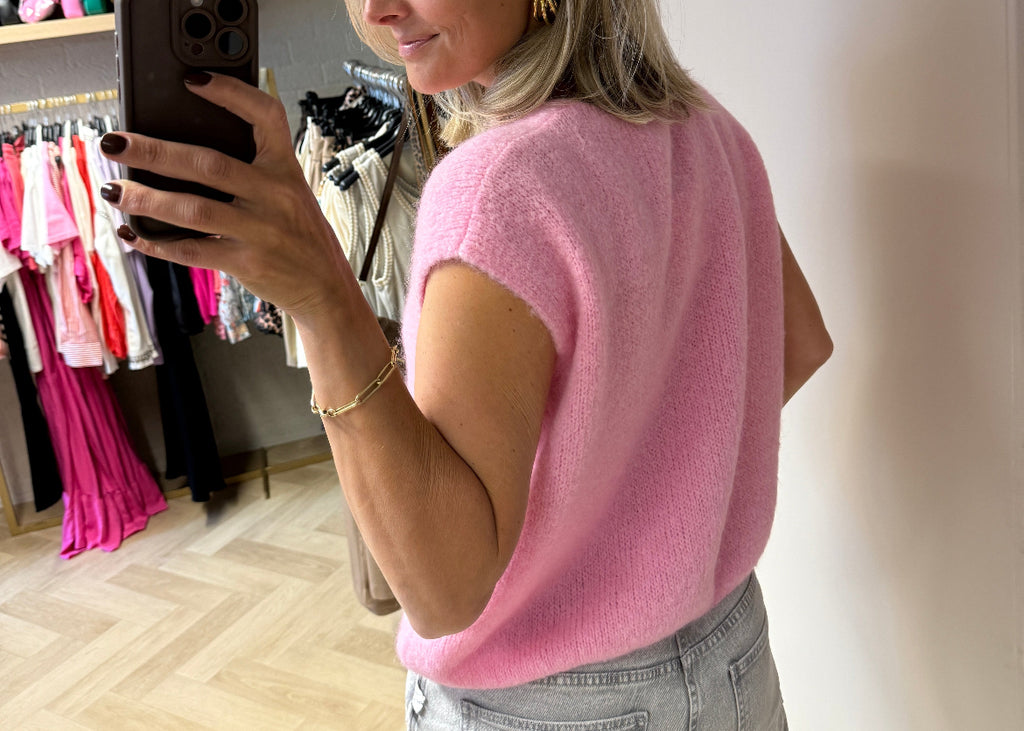 Gilet Claudia Alpaca Roze