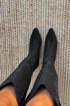 Elegant Glitter Black Boots