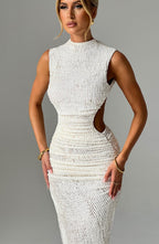 Amber Witte Midi Jurk